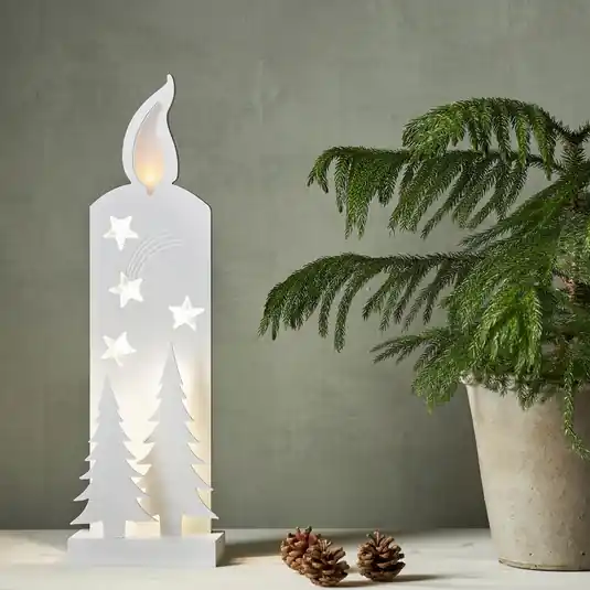 Occasione Imperdibile Lampada decorativa a LED Grandy, candela e abete, 50 cm