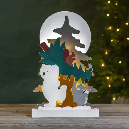Lampada LED deco Forest Friends orso/procione Nuovo Arrivo