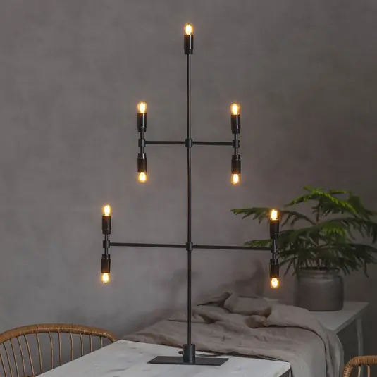 Candelabro Twice, nero, 9 luci, 91 cm Offerta Limitata