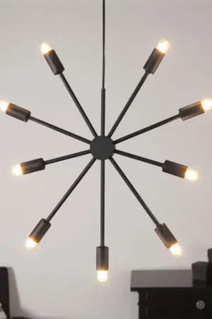 Stella deco Pix di metallo, 9 luci, nero Sconto