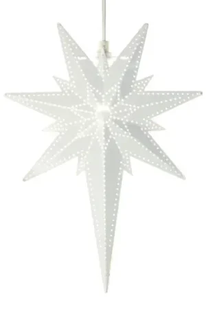 Stella deco Betlehem di metallo, bianco Ultime Pezzi