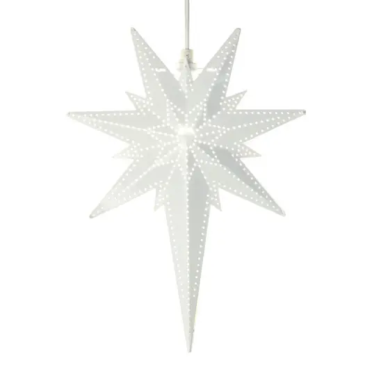 Stella deco Betlehem di metallo, bianco Ultime Pezzi