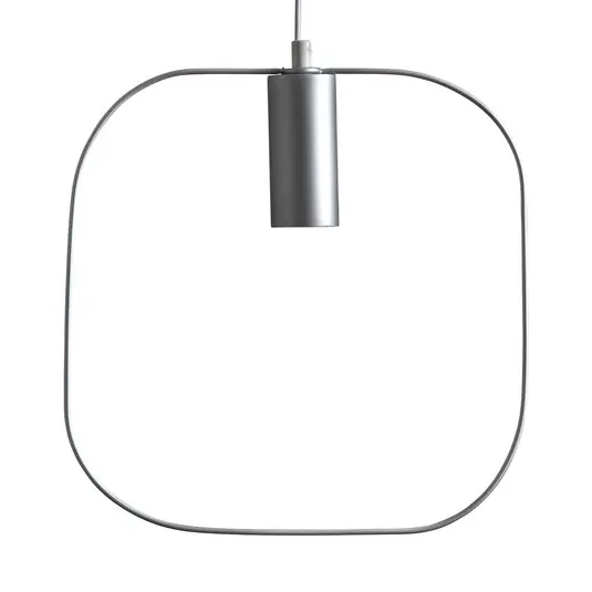 Lampada a sospensione Shape con quadrato, argento Di Tendenza