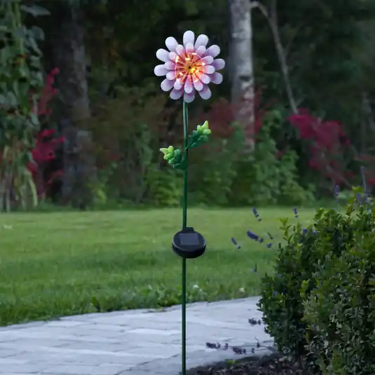 Offerta Lampo Lampada LED solare Pink Daisy a fiore