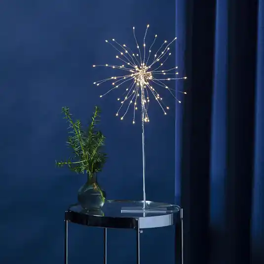 Prezzo Basso Lampada LED deco Firework 3D argento alta 50cm