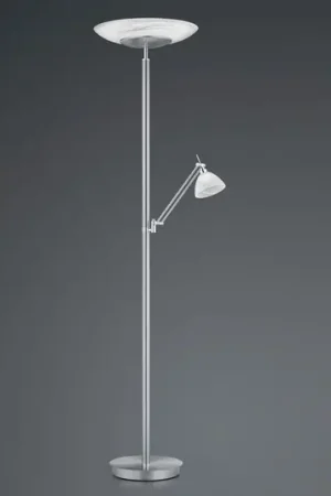 Piantana LED Findus, a 2 luci, nichel Scelto Dai Clienti