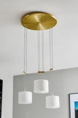 BANKAMP Grazia sospesa ZigBee 3 luci tonda ottone Pagamento Sicuro