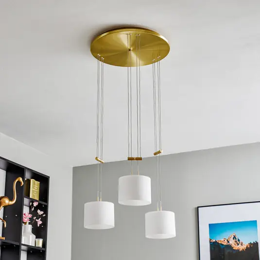 BANKAMP Grazia sospesa ZigBee 3 luci tonda ottone Pagamento Sicuro