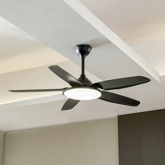 Offerta Limitata Ventilatore da soffitto LED Lucande Divian, nero, CC, silenzioso, CCT