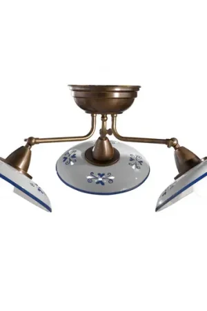 Prezzo Di Fabbrica Bassano - plafoniera ceramica 3 luci, blu