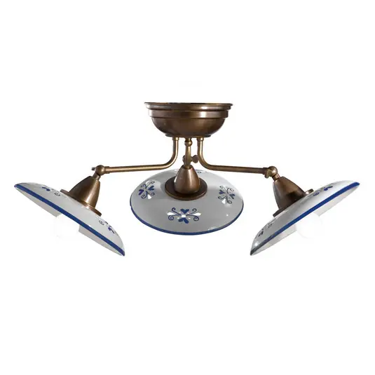 Prezzo Di Fabbrica Bassano - plafoniera ceramica 3 luci, blu