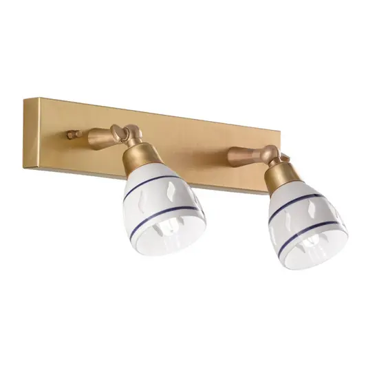 Spot parete Bassano, 2 luci, ottone Popolare