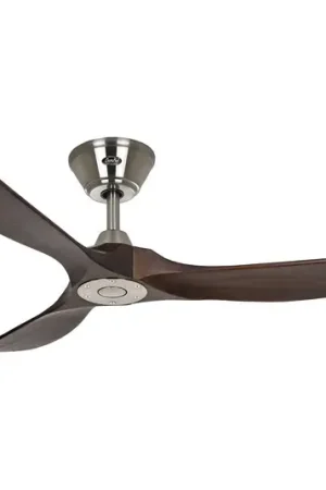 Direttamente Dal Produttore Ventilatore da soffitto ECO GENUINO, cromato/noce, Ø 122 cm, silenzioso