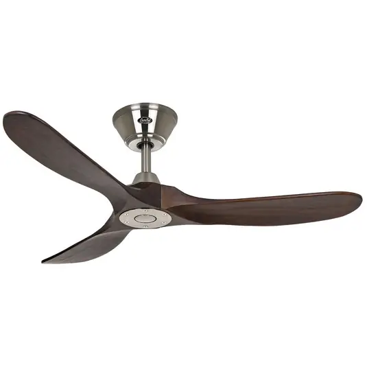 Direttamente Dal Produttore Ventilatore da soffitto ECO GENUINO, cromato/noce, Ø 122 cm, silenzioso