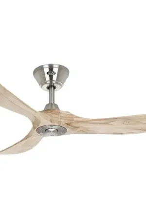 Direttamente Dal Produttore Ventilatore da soffitto ECO GENUINO, cromato/legno chiaro, Ø 122 cm, silenzioso