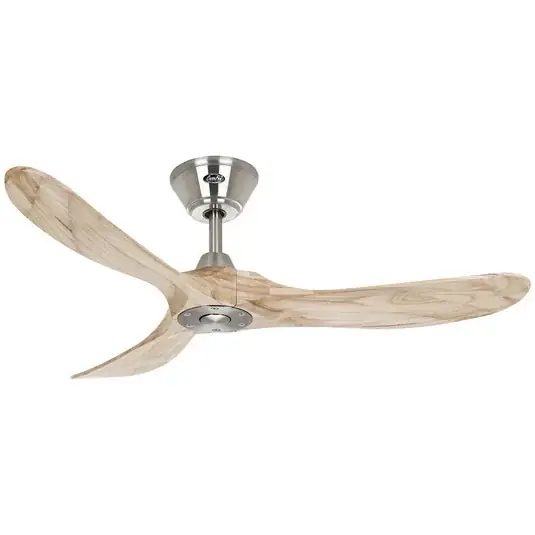 Direttamente Dal Produttore Ventilatore da soffitto ECO GENUINO, cromato/legno chiaro, Ø 122 cm, silenzioso