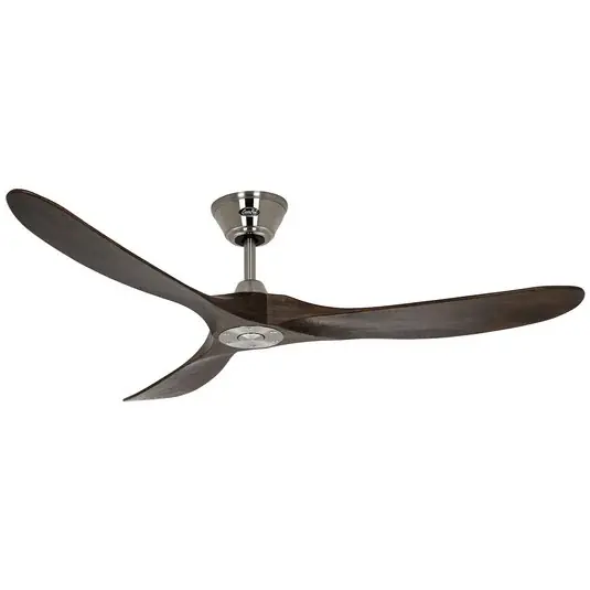 Ventilatore da soffitto ECO GENUINO, cromato/noce, Ø 152 cm, silenzioso Prezzo Ridotto