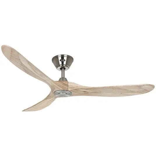Ventilatore da soffitto ECO GENUINO, cromato/legno chiaro, Ø 152 cm, silenzioso Sconto