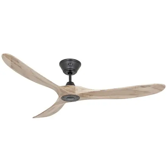 Di Tendenza Ventilatore da soffitto ECO GENUINO nero/legno chiaro 152 cm silenzioso