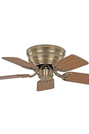 Soddisfatti O Rimborsati Ventilatore da soffitto Classic Flat III in ottone anticato Ø75 cm, legno