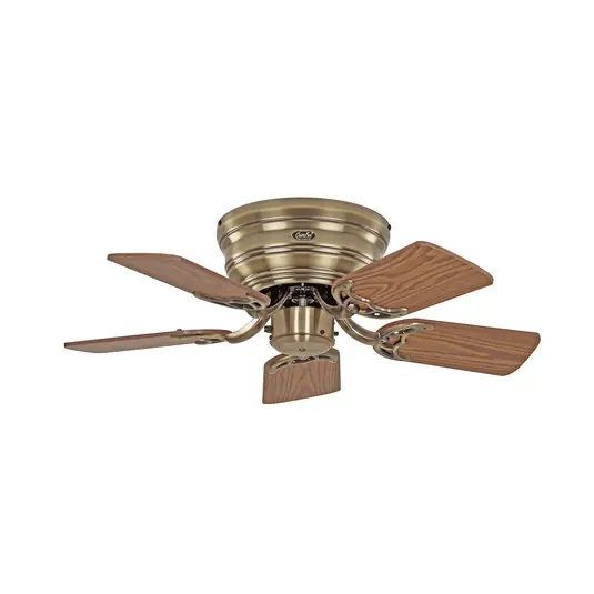 Soddisfatti O Rimborsati Ventilatore da soffitto Classic Flat III in ottone anticato Ø75 cm, legno