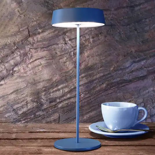 Offerta Del Giorno Lampada LED da tavolo Miram accu, dimming, blu