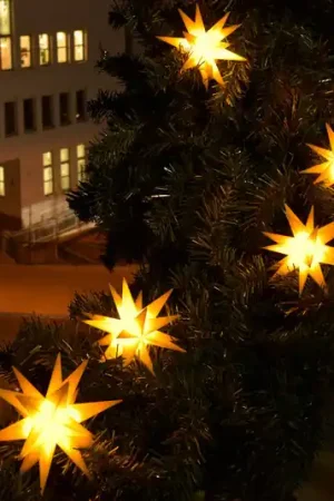 Ghirlanda luminosa LED con 9 stelle per esterni, gialla Nuova Collezione