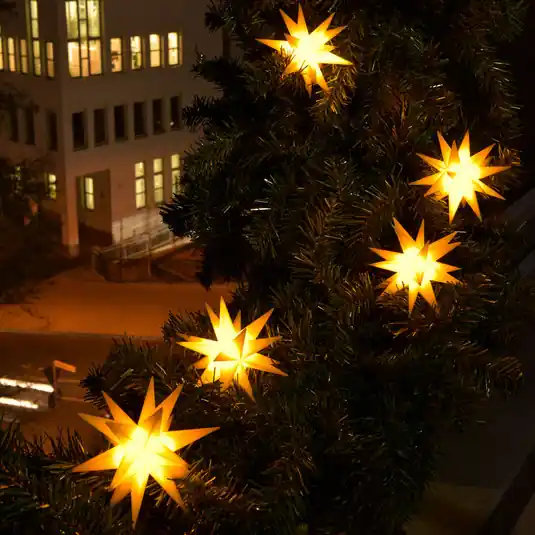 Ghirlanda luminosa LED con 9 stelle per esterni, gialla Nuova Collezione