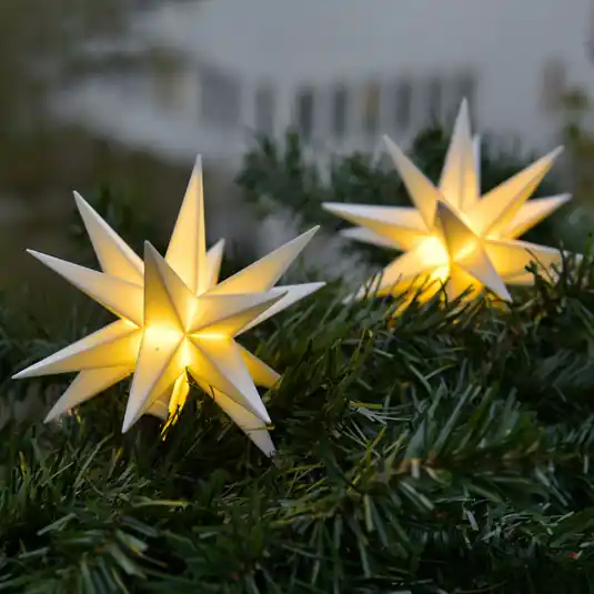 Bestseller In bianco - Ghirlanda luminosa LED con 9 stelle per esterni