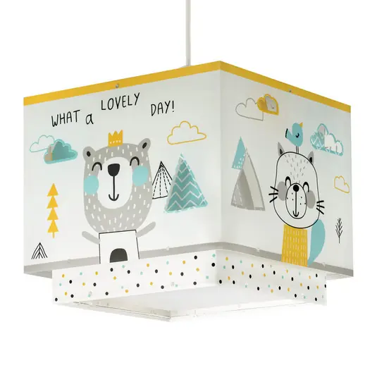 Promo Stagionale Lampada a sospensione per camere di bambini Dalber HELLO LITTLE, bianco/giallo