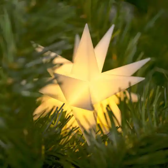 Promo Stagionale Stella LED interni 18 punte Ø 12cm bianco batteria
