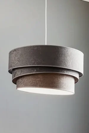 Economico Lampada a sospensione Devon, grigio/bianco Ø45cm