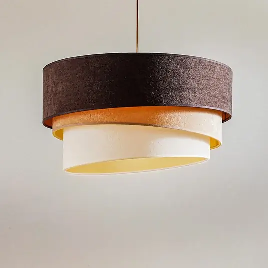 Lampada a sospensione Devon, marrone/beige/ecru/oro Ø45cm Più Venduto