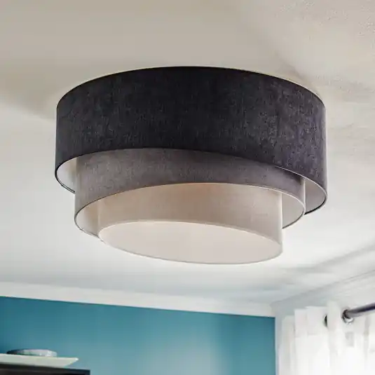 Plafoniera Pastell Trio Ø 60 cm in 3 tonalità di grigio Economico