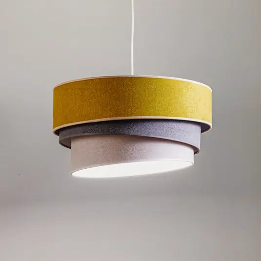 Lampada a sospensione Pastell Trio senape/grigio/grigio chiaro Popolare