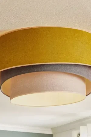 Acquista Ora Plafoniera Pastell Trio Ø 60 cm senape/grigio/grigio chiaro