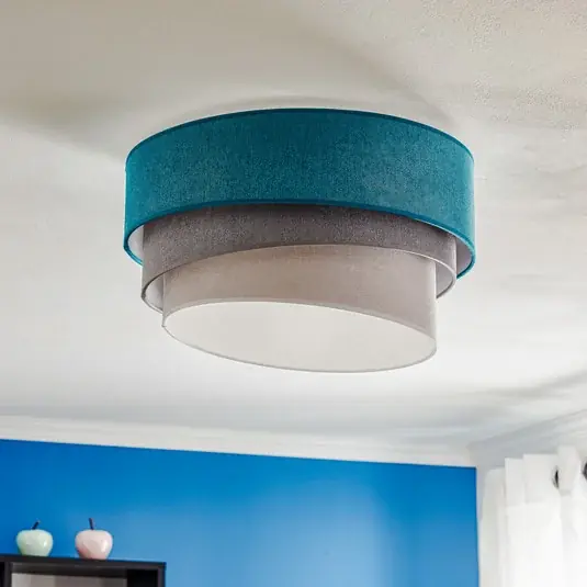 Plafoniera Pastell Trio 45 cm turchese/grigio/grigio chiaro Economico