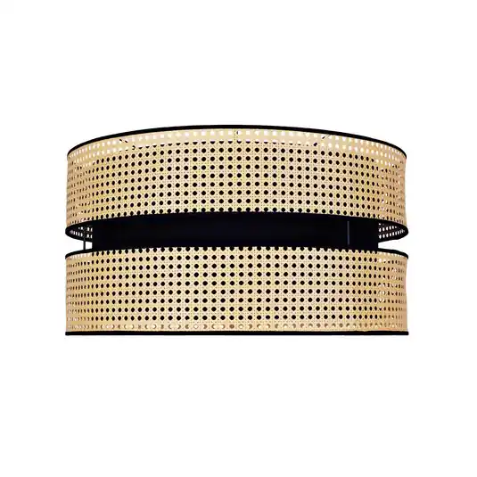 Plafoniera Big Duo in rattan, beige/nero Bestseller