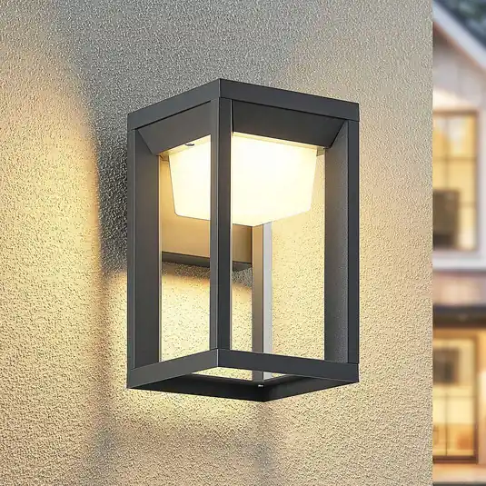 Prios Applique da esterni LED Gamion, antracite, metallo, IP54 Bestseller